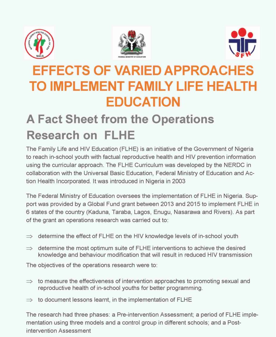 A Fact Sheet from the Operations Research on FLHE
