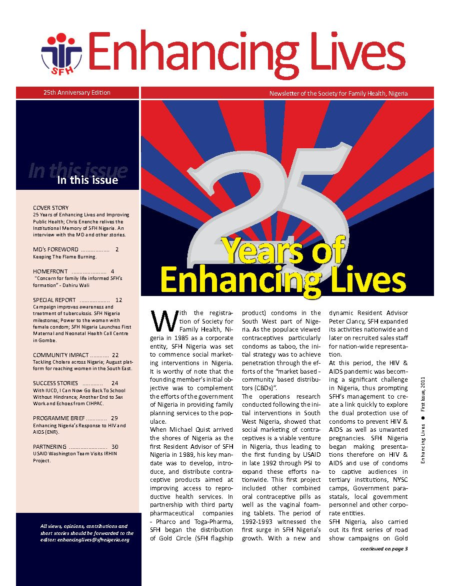 25TH Anniversary Newsletter – Enhancing Lives