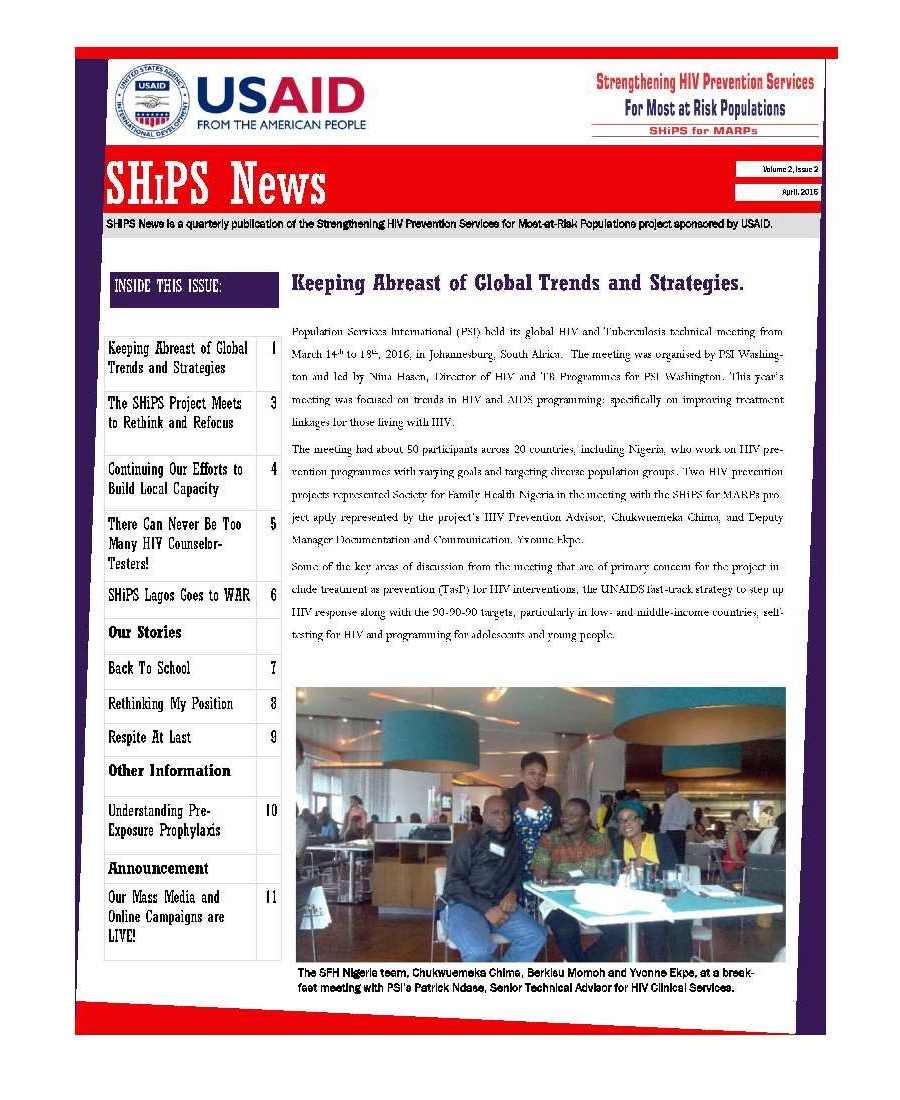 SHiPS News Vol 2 Is 2 April 2016